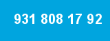 931 808 17 92 931 808 17 92